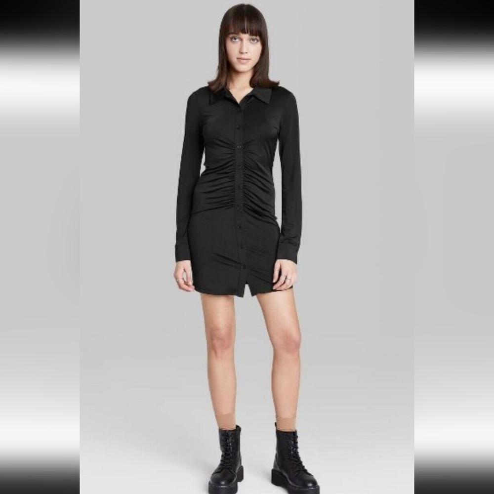 Will Fable Long Sleeve Button Front Knit Dress